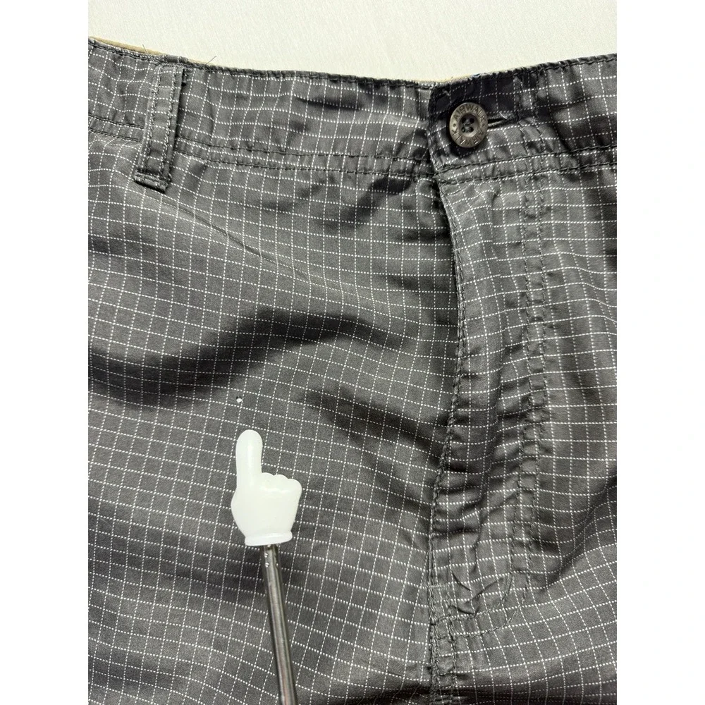 Airwalk Cargo Shorts Mens 36 Gray Plaid Ripstop Utility Outdoor Casual Hiking